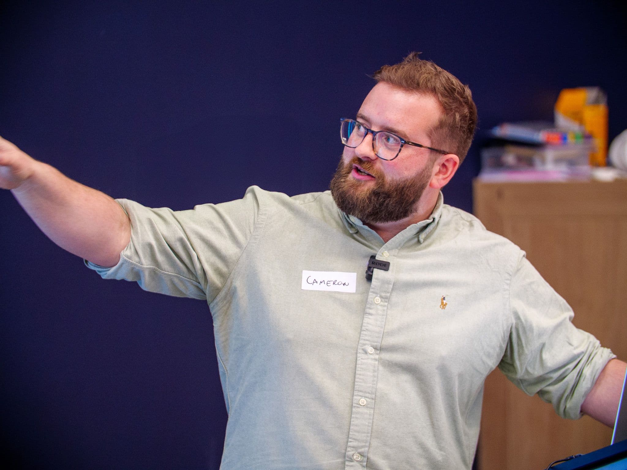 Cam speaking at EdinburghJS